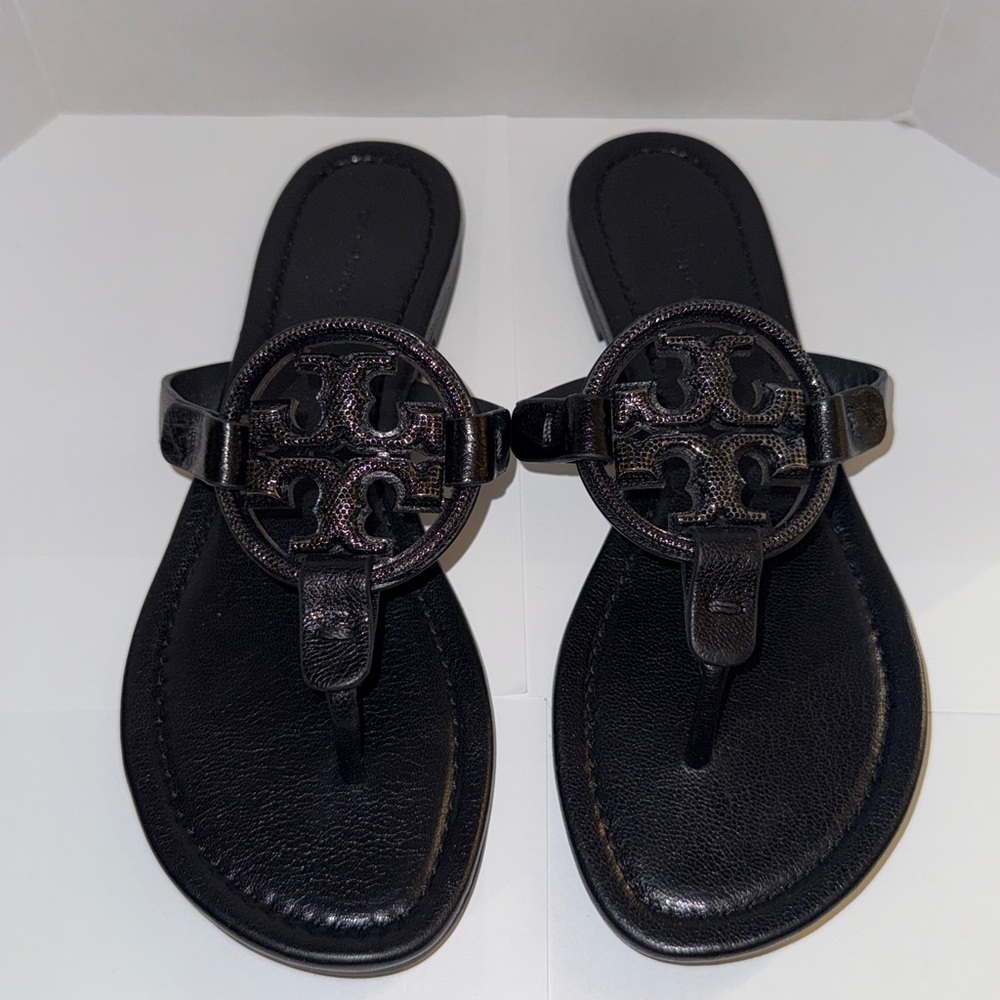 Tory Burch Miller Black Leather Slides